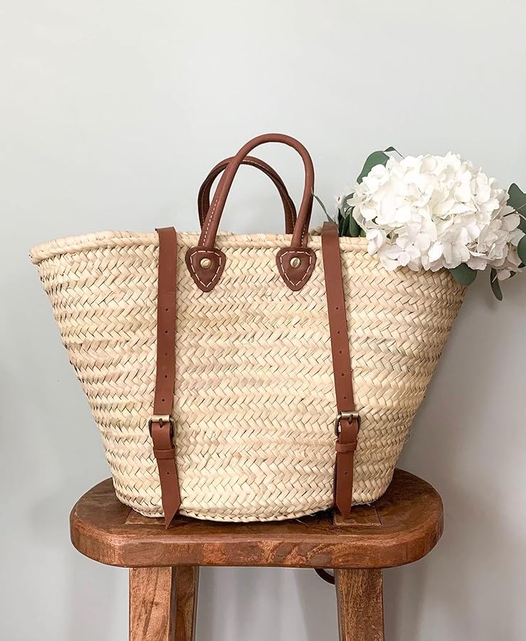 バッグ French Baskets Amazon.com: French Basket with Double Flat Leather Handles